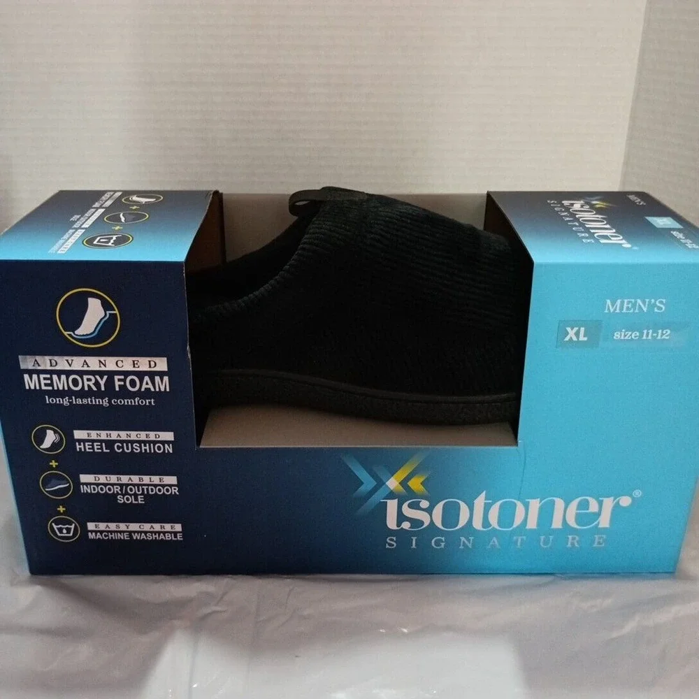 Isotoner Men's Wallace‎ Corduroy Comfort Slides Slippers